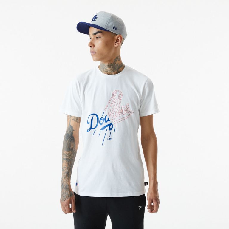 Ropa New Era Mlb Blancos - LA Dodgers MLB Split Logo 67098DQEC